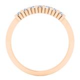 0.15 Carat (ctw) 10K Rose Gold Round White Diamond 7-Stone Ladies Fashion Wedding Stackable Band