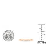 0.15 Carat (ctw) 10K Rose Gold Round White Diamond 7-Stone Ladies Fashion Wedding Stackable Band