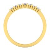 0.15 Carat (ctw) 10K Yellow Gold Round White Diamond 7-Stone Ladies Fashion Wedding Stackable Band