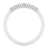 0.15 Carat (ctw) 14K White Gold Round White Diamond 7-Stone Ladies Fashion Wedding Stackable Band