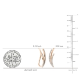 0.25 Carat (ctw) 10K Rose Gold Round White Diamond Ladies Double Row Climber Earrings 1/4 CT