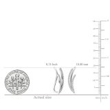 0.25 Carat (ctw) 18K White Gold Round White Diamond Ladies Double Row Climber Earrings 1/4 CT