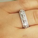 1.00 Carat (ctw) 14K White Gold Round White Diamond Ladies Vintage Anniversary Wedding Band 1 CT