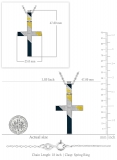 0.55 Carat (ctw) Sterling Silver Round Blue White & Yellow Diamond Mens Cross Pendant 1/2 CT