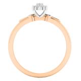 0.15 Carat (ctw) 10K Rose Gold Round White Diamond Ladies Cluster Promise Ring