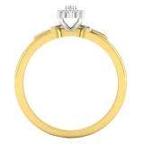 0.15 Carat (ctw) 10K Yellow Gold Round White Diamond Ladies Cluster Promise Ring