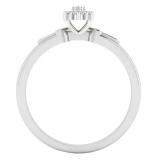 0.15 Carat (ctw) 14K White Gold Round White Diamond Ladies Cluster Promise Ring