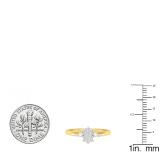 0.15 Carat (ctw) 14K Yellow Gold Round White Diamond Ladies Cluster Promise Ring