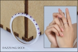 10K White Gold Round Amethyst & White Diamond Ladies Anniversary Stackable Wedding Band