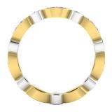 Yellow Gold Plated Sterling Silver Round Pink Sapphire & White Cubic Zirconia Ladies Wedding Band