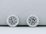 0.30 Carat (ctw) 14K White Gold Round Diamond Removable Jackets for Stud Earrings 1/3 CT