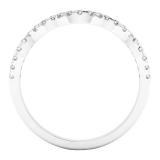 0.15 Carat (cttw) Round Diamond Ladies Anniversary Wedding Stackable Contour Guard Band 10K White Gold