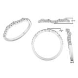 0.15 Carat (cttw) Round Diamond Ladies Anniversary Wedding Stackable Contour Guard Band 10K White Gold