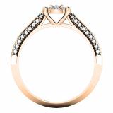 0.12 Carat (ctw) 10K Rose Gold Round White Diamond Ladies Vintage Bridal Engagement Ring
