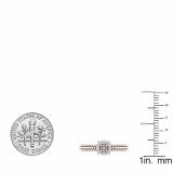 0.12 Carat (ctw) 10K Rose Gold Round White Diamond Ladies Vintage Bridal Engagement Ring