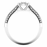 0.12 Carat (ctw) 10K White Gold Round White Diamond Ladies Vintage Bridal Engagement Ring