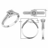 0.12 Carat (ctw) 10K White Gold Round White Diamond Ladies Vintage Bridal Engagement Ring