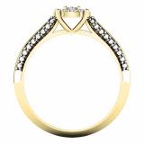 0.12 Carat (ctw) 10K Yellow Gold Round White Diamond Ladies Vintage Bridal Engagement Ring