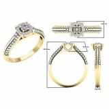 0.12 Carat (ctw) 10K Yellow Gold Round White Diamond Ladies Vintage Bridal Engagement Ring