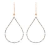 0.20 Carat (ctw) 10K Rose Gold Round White Diamond Ladies Teardrop Earrings 1/5 CT