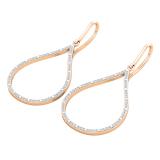 0.20 Carat (ctw) 10K Rose Gold Round White Diamond Ladies Teardrop Earrings 1/5 CT