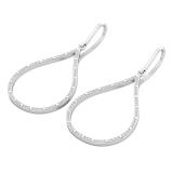 0.20 Carat (ctw) 10K White Gold Round White Diamond Ladies Teardrop Earrings 1/5 CT