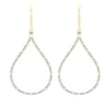 0.20 Carat (ctw) 10K Yellow Gold Round White Diamond Ladies Teardrop Earrings 1/5 CT