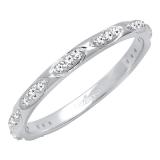 0.20 Carat (ctw) 10K White Gold Round Diamond Ladies Wedding Band 1/5 CT