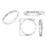 0.20 Carat (ctw) 10K White Gold Round Diamond Ladies Wedding Band 1/5 CT
