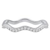 0.20 Carat (ctw) 10K White Gold Round White Diamond Ladies Wedding Contour Stackable Band 1/5 CT