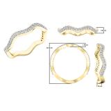 0.20 Carat (ctw) 14K Yellow Gold Round White Diamond Ladies Wedding Contour Stackable Band 1/5 CT