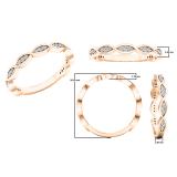 0.15 Carat (ctw) 10K Rose Gold Round Diamond Ladies Twisted Swirl Style Wedding Band