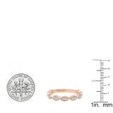0.15 Carat (ctw) 10K Rose Gold Round Diamond Ladies Twisted Swirl Style Wedding Band