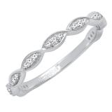 0.15 Carat (ctw) 10K White Gold Round Diamond Ladies Twisted Swirl Style Wedding Band