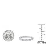 0.15 Carat (ctw) 10K White Gold Round Diamond Ladies Twisted Swirl Style Wedding Band