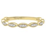 0.15 Carat (ctw) 14K Yellow Gold Round Diamond Ladies Twisted Swirl Style Wedding Band
