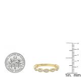 0.15 Carat (ctw) 14K Yellow Gold Round Diamond Ladies Twisted Swirl Style Wedding Band