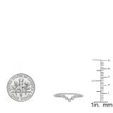 0.05 Carat (ctw) 10K White Gold Round Diamond Ladies Five Stone Chevron Wedding Band