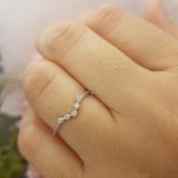 0.05 Carat (ctw) 10K White Gold Round Diamond Ladies Five Stone Chevron Wedding Band