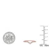 0.05 Carat (ctw) 14K Rose Gold Round Diamond Ladies Five Stone Chevron Wedding Band