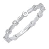 0.15 Carat (ctw) 14K White Gold Round Diamond Ladies Stackable Anniversary Wedding Band
