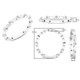 0.15 Carat (ctw) 14K White Gold Round Diamond Ladies Stackable Anniversary Wedding Band