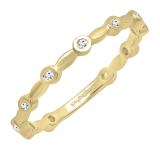 0.15 Carat (ctw) 14K Yellow Gold Round Diamond Ladies Stackable Anniversary Wedding Band