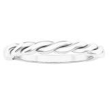10K White Gold Ladies Swirl Anniversary Wedding Band Stackable Ring
