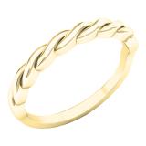 14K Yellow Gold Ladies Swirl Anniversary Wedding Band Stackable Ring