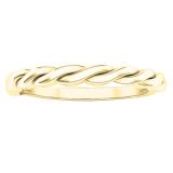 14K Yellow Gold Ladies Swirl Anniversary Wedding Band Stackable Ring