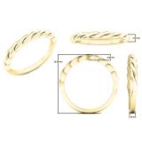 14K Yellow Gold Ladies Swirl Anniversary Wedding Band Stackable Ring