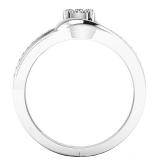 0.25 Carat (ctw) 10K White Gold Round Diamond Ladies Twisted Bridal Cluster Engagement Ring 1/4 CT