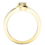 0.25 Carat (ctw) 10K Yellow Gold Round Diamond Ladies Twisted Bridal Cluster Engagement Ring 1/4 CT