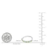 10K White Gold Round Peridot & White Diamond Ladies Stackable Anniversary Wedding Band